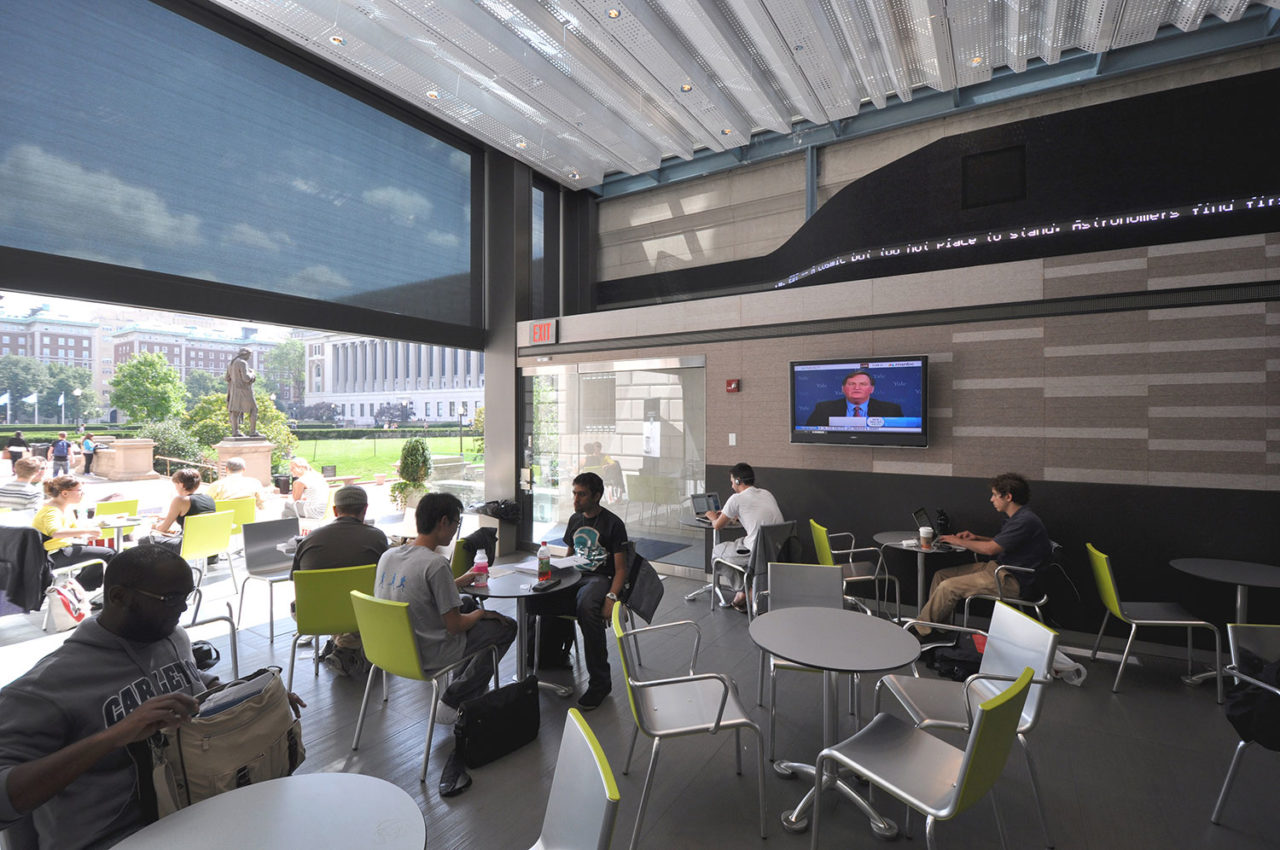 Tony Stabile Student Center, Columbia University Graduate School of Journalism, New York, NY. Photo: Marble Fairbanks Architects.