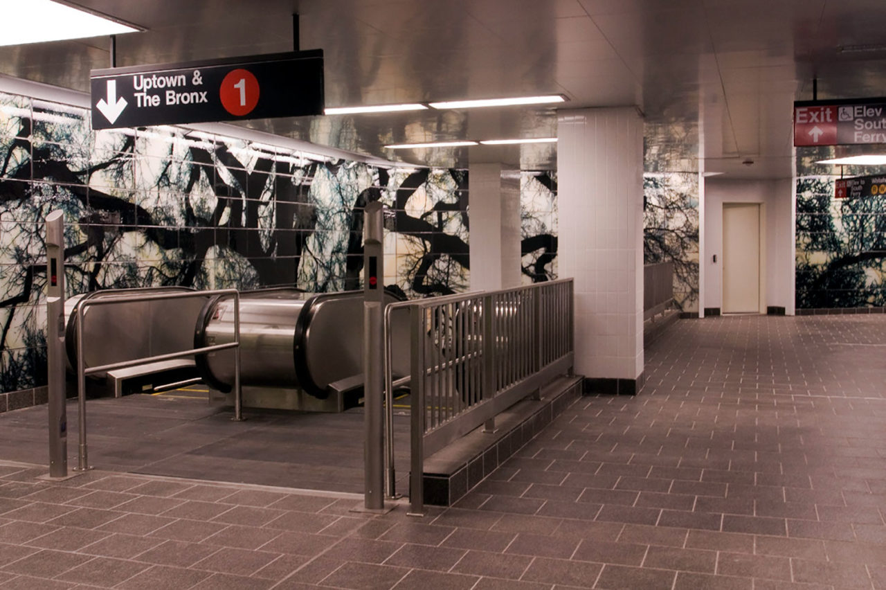 Entrance Canopy - 7 Line Hudson Yard Station, MTANY. Chief Architect/Design Oversight at MTANY. Design Architect: Dattner Architects. Photo: Patrick Cashin, Staff Photographer, MTANY.