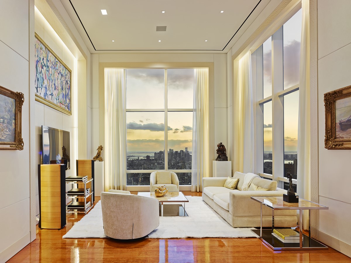NYC Penthouse Den TV with Speakers. Photo Credit: ACS
