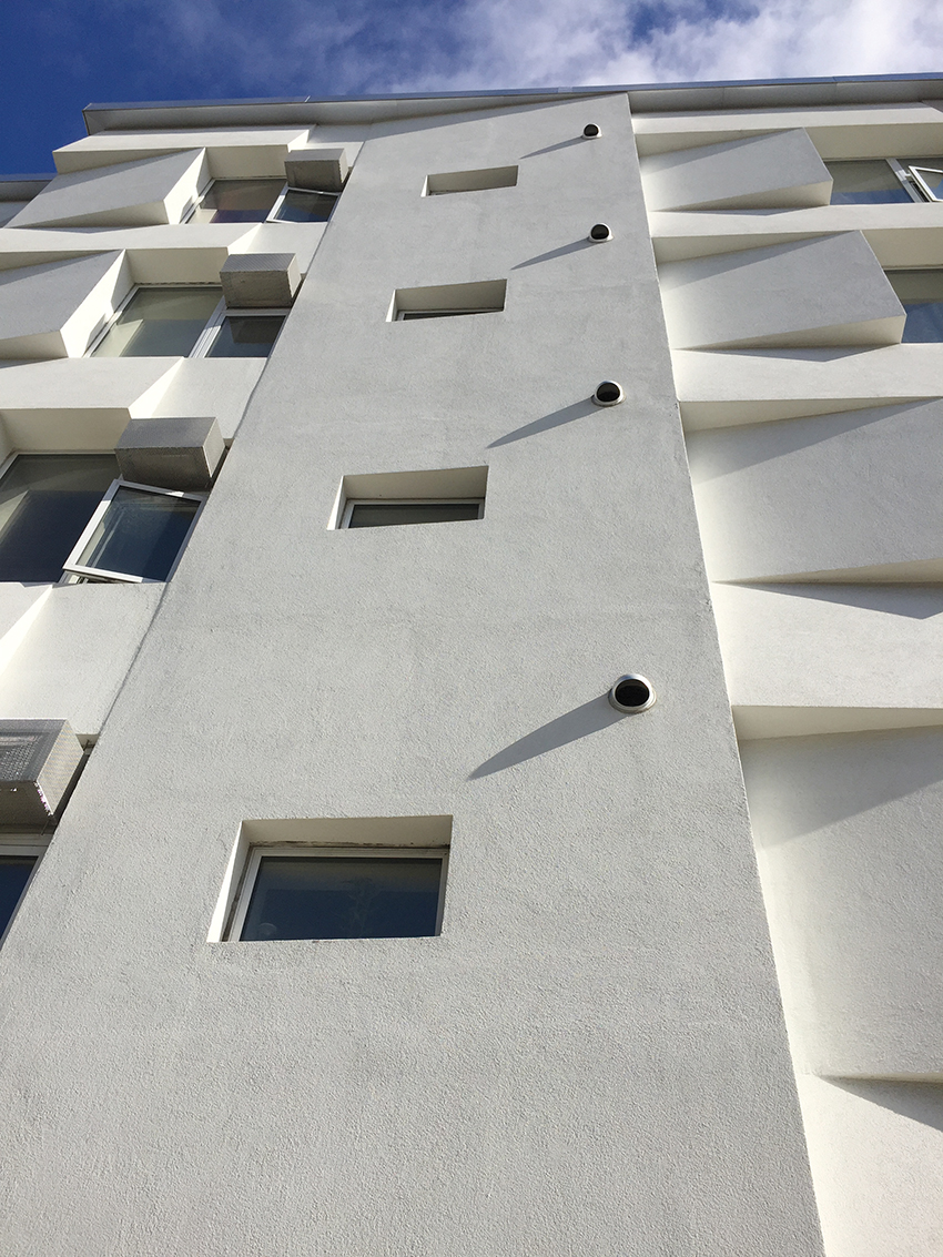 The façade of Knickerbocker Commons in Bushwick, Brooklyn. The 24-unit building was developed to the Passive House standard and uses 10% of the energy of a traditional office building. Photo: Courtesy of RiseBoro.
