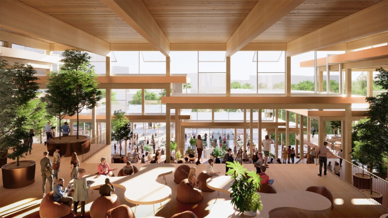 Student Center for Johns Hopkins University by BIG - Bjarke Ingels Group. Image: BIG - Bjarke Ingels Group.