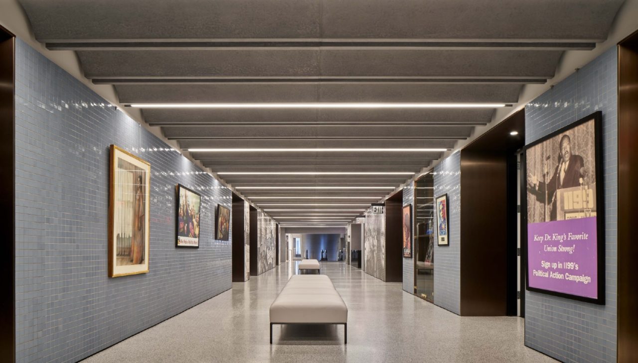 Public Member Spaces at 1199SEIU United Healthcare Workers East Headquarters by Adjaye Associates. Photo: Dror Baldinger.