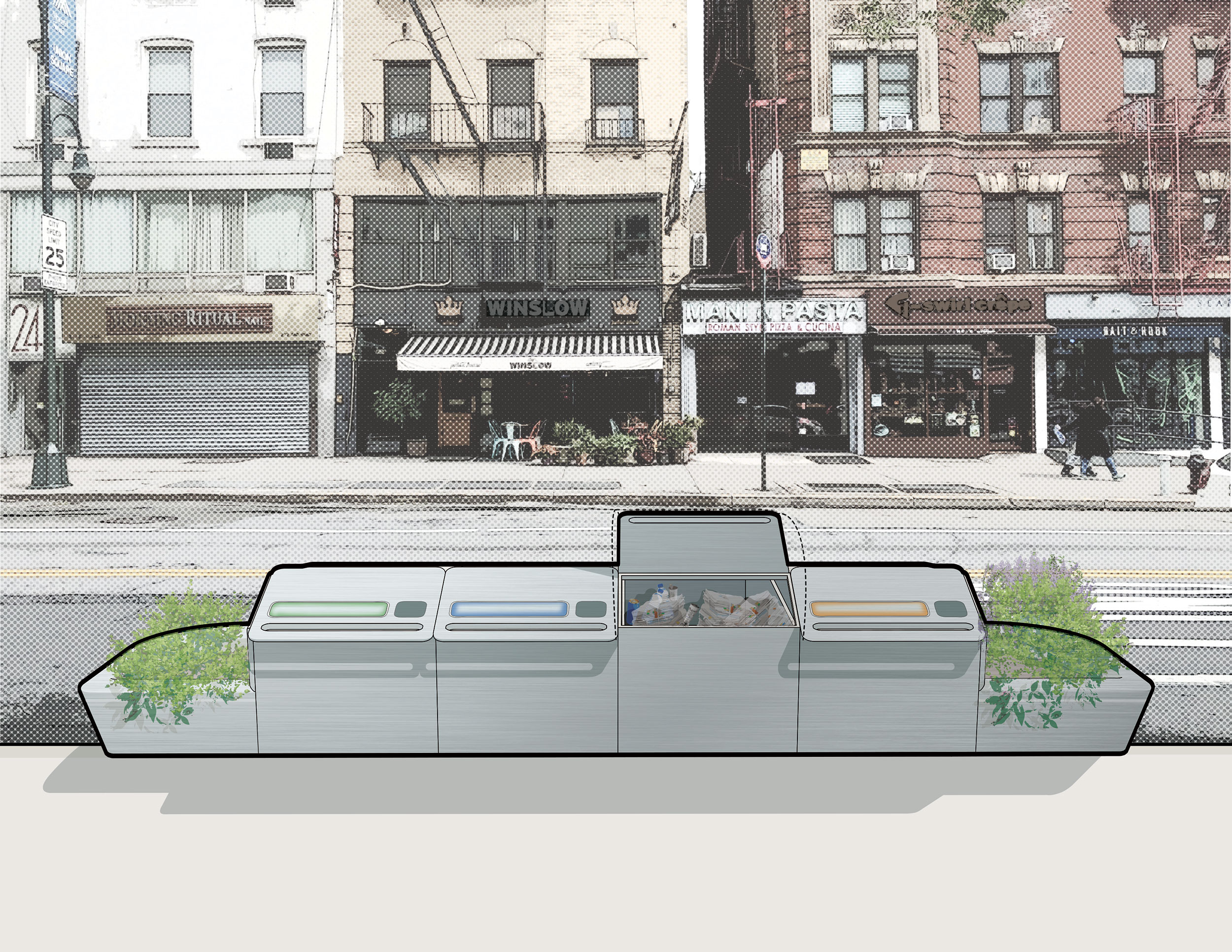 Containerized Waste DaRT. Architect, Landscape Architect: Marvel. Location: New York, NY. Image: Marvel.