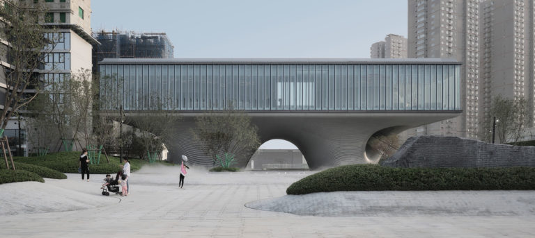 LAND Community Center. Architect: EID Architecture. Collaborating Architect: ZHOYU. Landscape Architect: GZ S.P.I. Landscape Design Co., Ltd.. Location: Xi'an, China. Photo: Lujing Architectural Photography.
