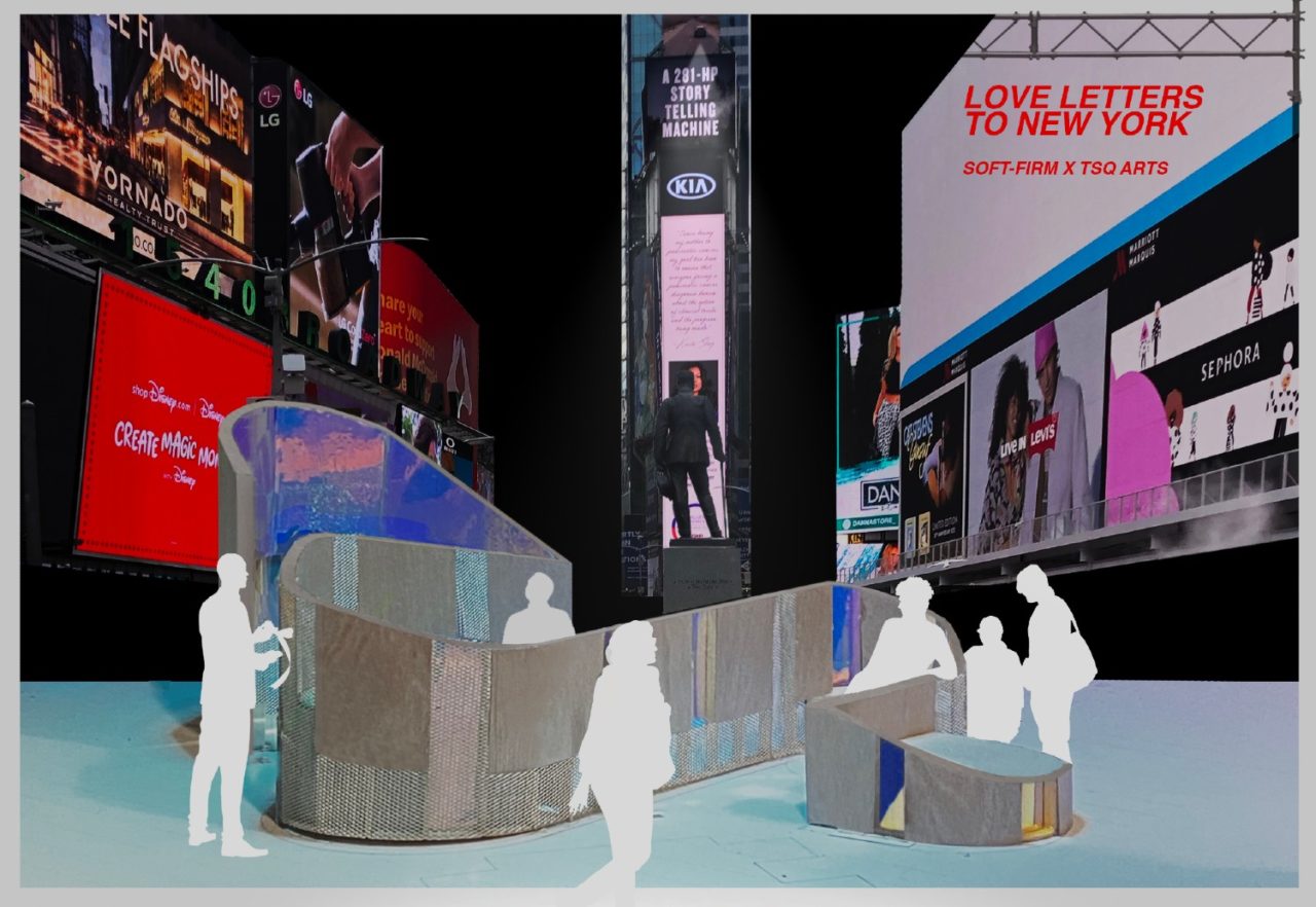 Love in Times Square Design Competition winner, Love Letters by Soft-Firm. Image: Soft-Firm.