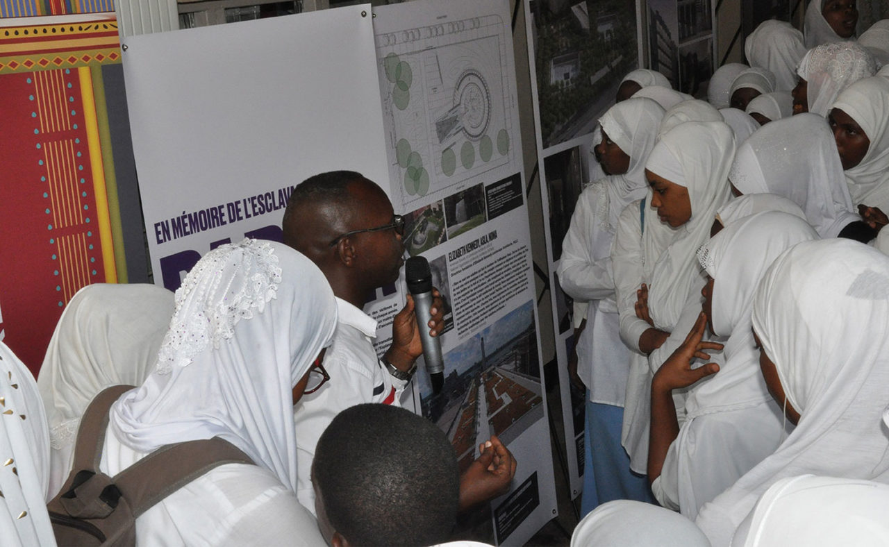 View of "SAY IT LOUD" exhibition, curated and designed by Pascale Sablan, installed in the United Nations Information Center in Bujumbura, Burundi. Photo: Courtesy of Pascale Sablan.