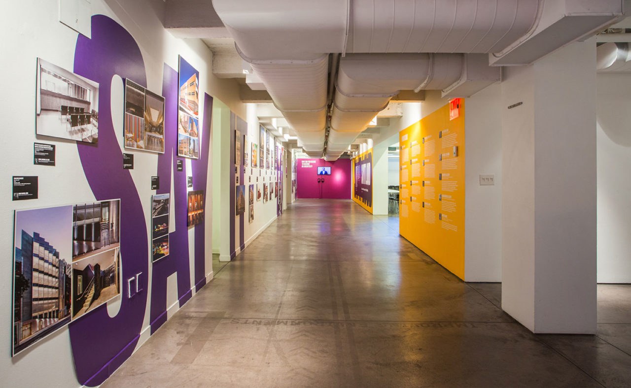 View of "SAY IT LOUD" exhibition at the AIA New York's Center for Architecture in New York, NY. Curated by Pascale Sablan and designed by Manuel Miranda. Photo: Cameron Blaylock.