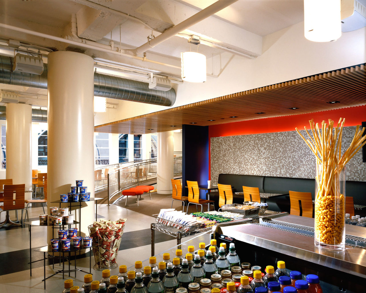 EMI Employee Dining Space in New York, NY. Photo: Peter Paige Photography.