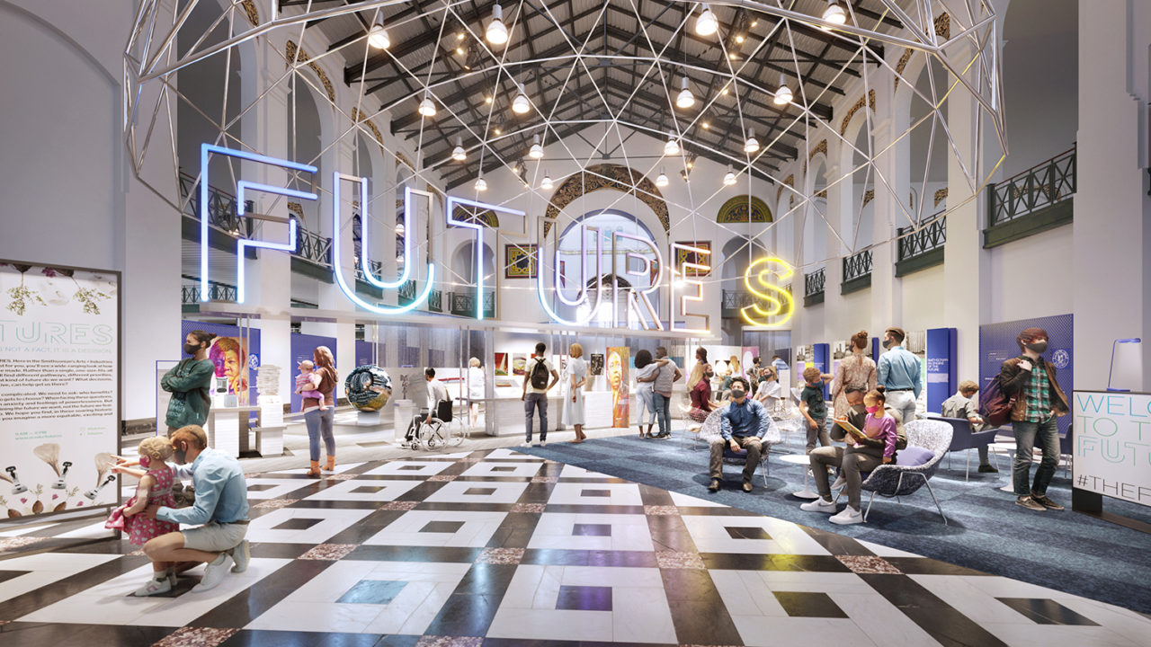 FUTURES at the Smithsonian’s Arts + Industries Building by the Rockwell Group. Image: Rockwell Group.