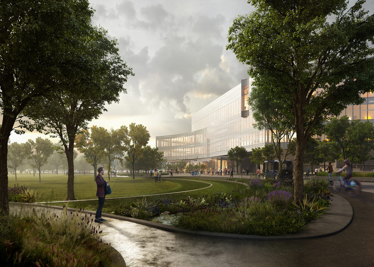 Ford Motor Company Central Campus Building by Snøhetta. Image: Snøhetta and Methanoia.