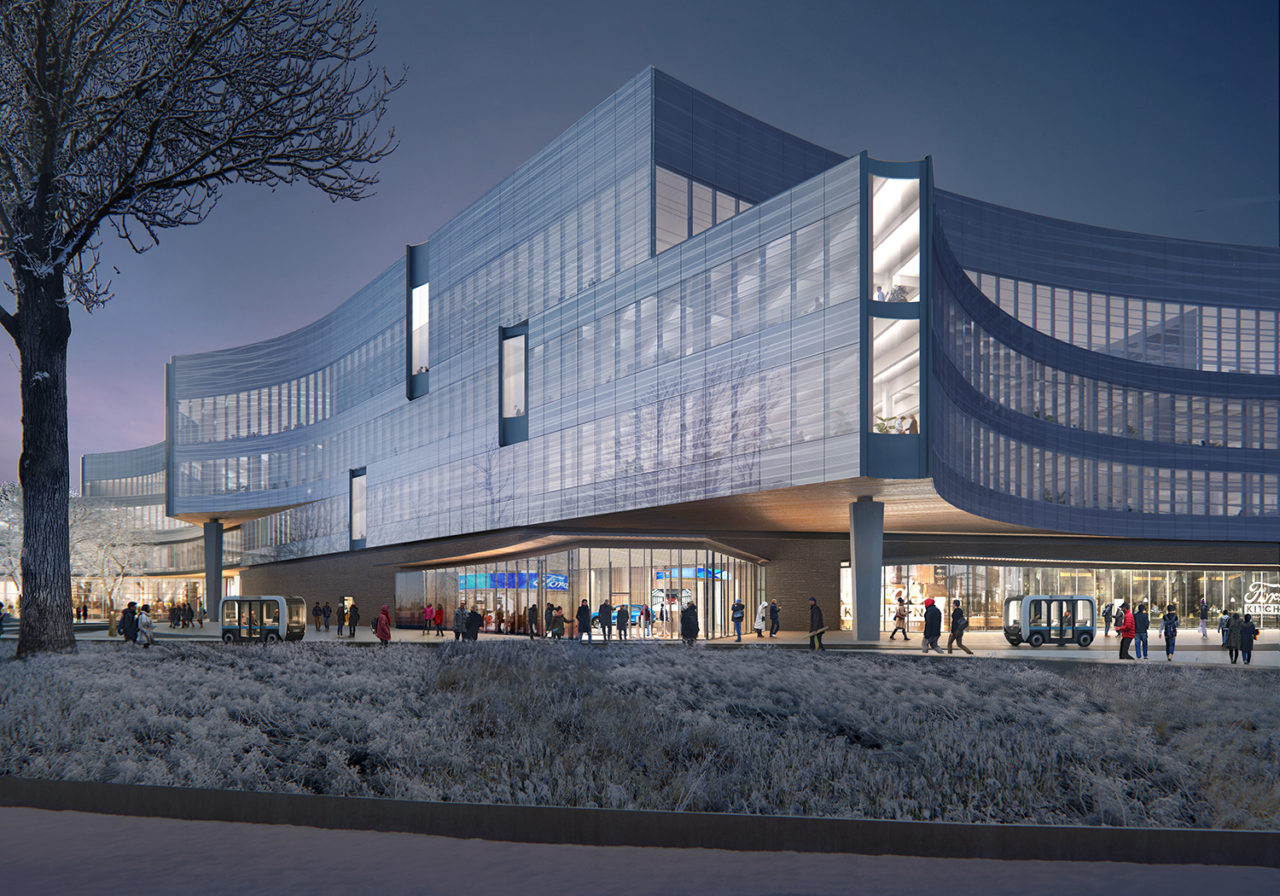 Ford Motor Company Central Campus Building by Snøhetta. Image: Snøhetta and Plomp.