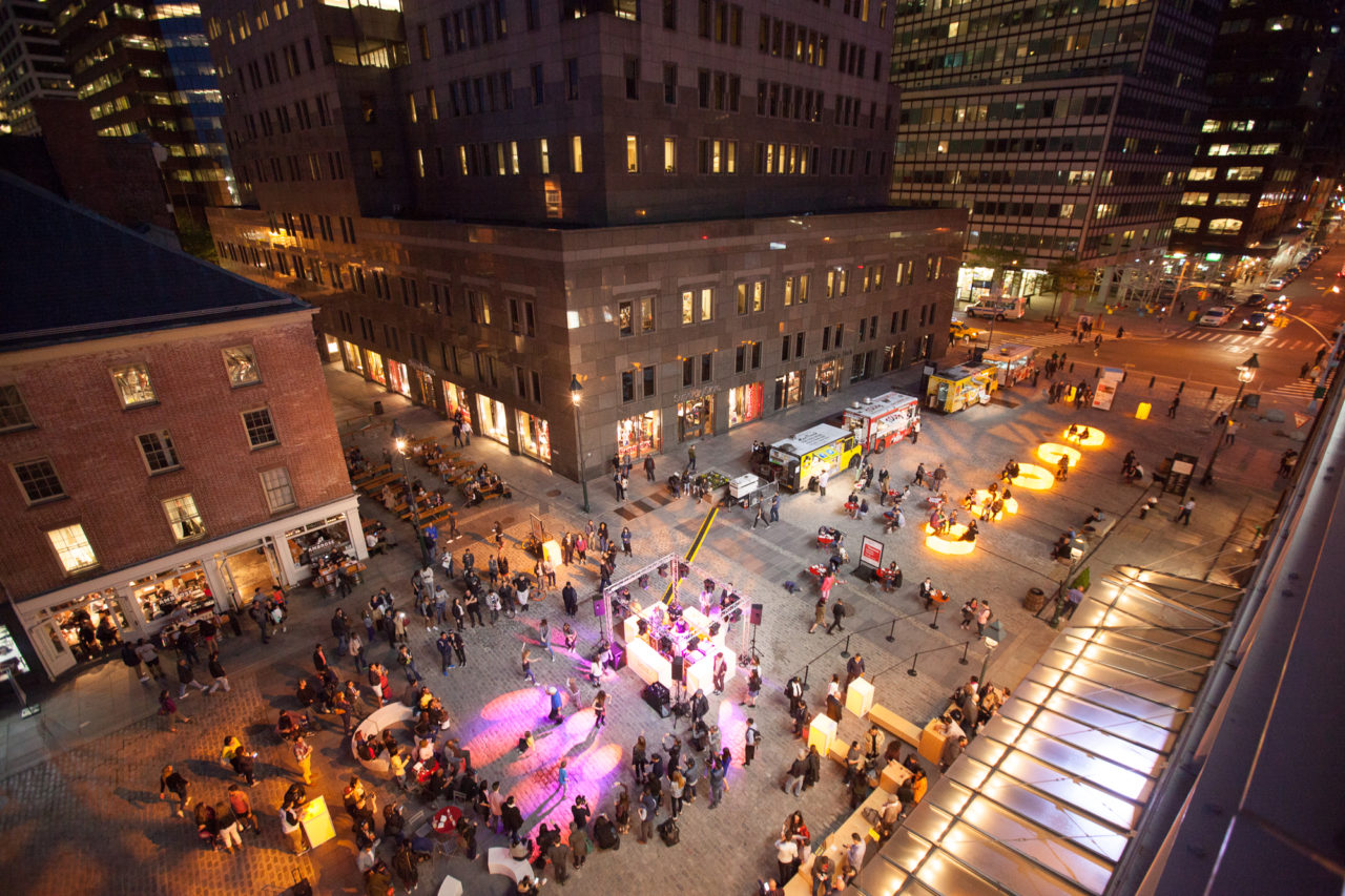 A coordinated program of new installations and activations transforming the Seaport District, in the wake of Superstorm Sandy, into a lively hub of cultural energy. Photo: Josh Simpson.