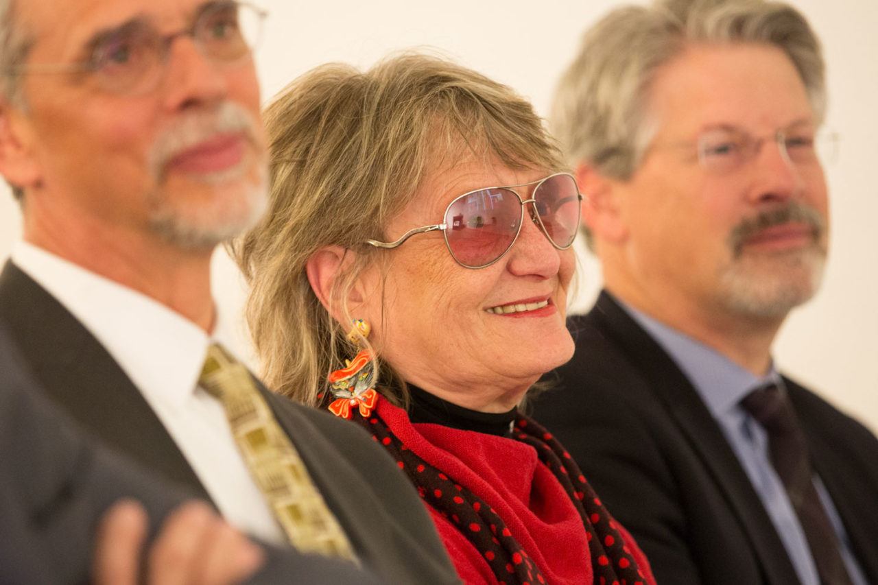 Kristen Richards, Hon. AIA, Hon. ASLA (1952-2021), at the AIA New York Board Inaugural in 2016. Photo: Courtesy of Center for Architecture.