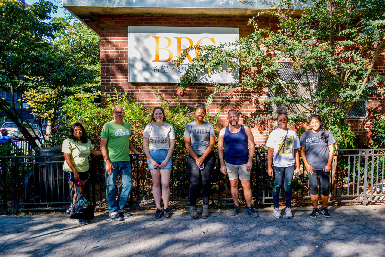 The team behind Urbahn's common room renovation for the BRC Senior Center.
