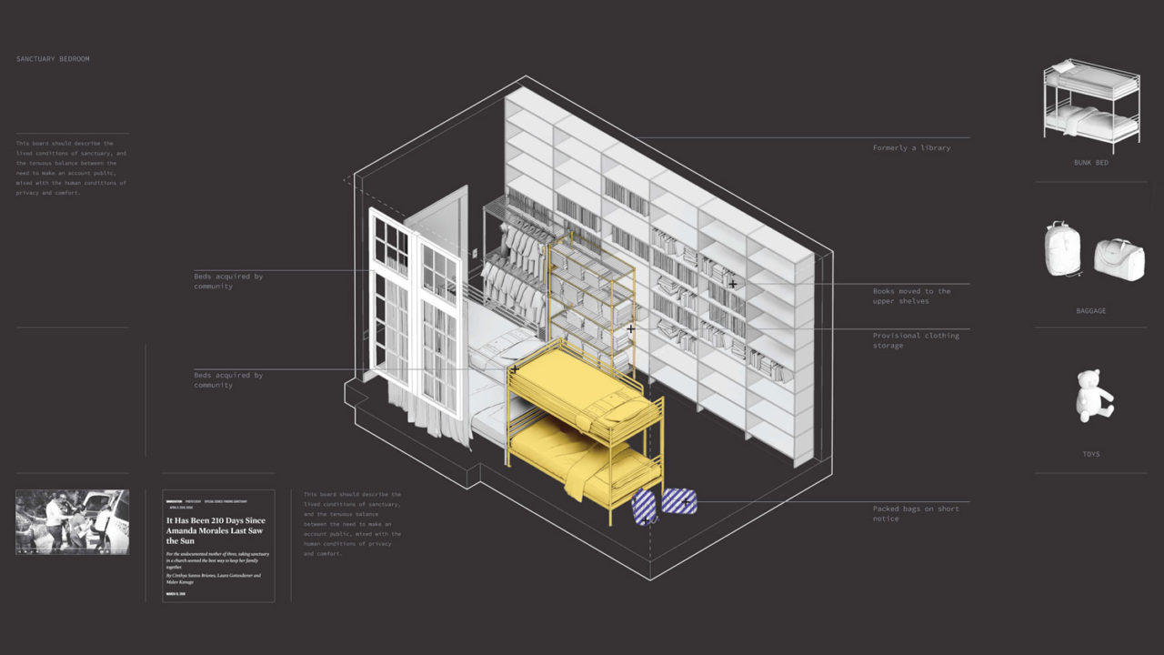 Austin McInnis and Yingxiao Chen (MArch ’21, Cooper Union), Sanctuary Architecture. Images: Austin McInnis and Yingxiao Chen.