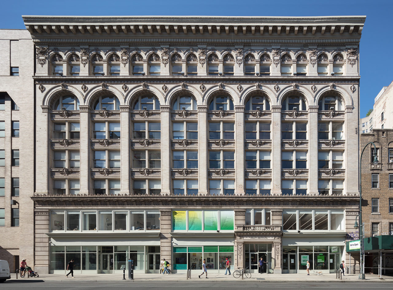 Photo of the exterior of the Renaissance Revival-style building that is home to Pratt Manhattan.