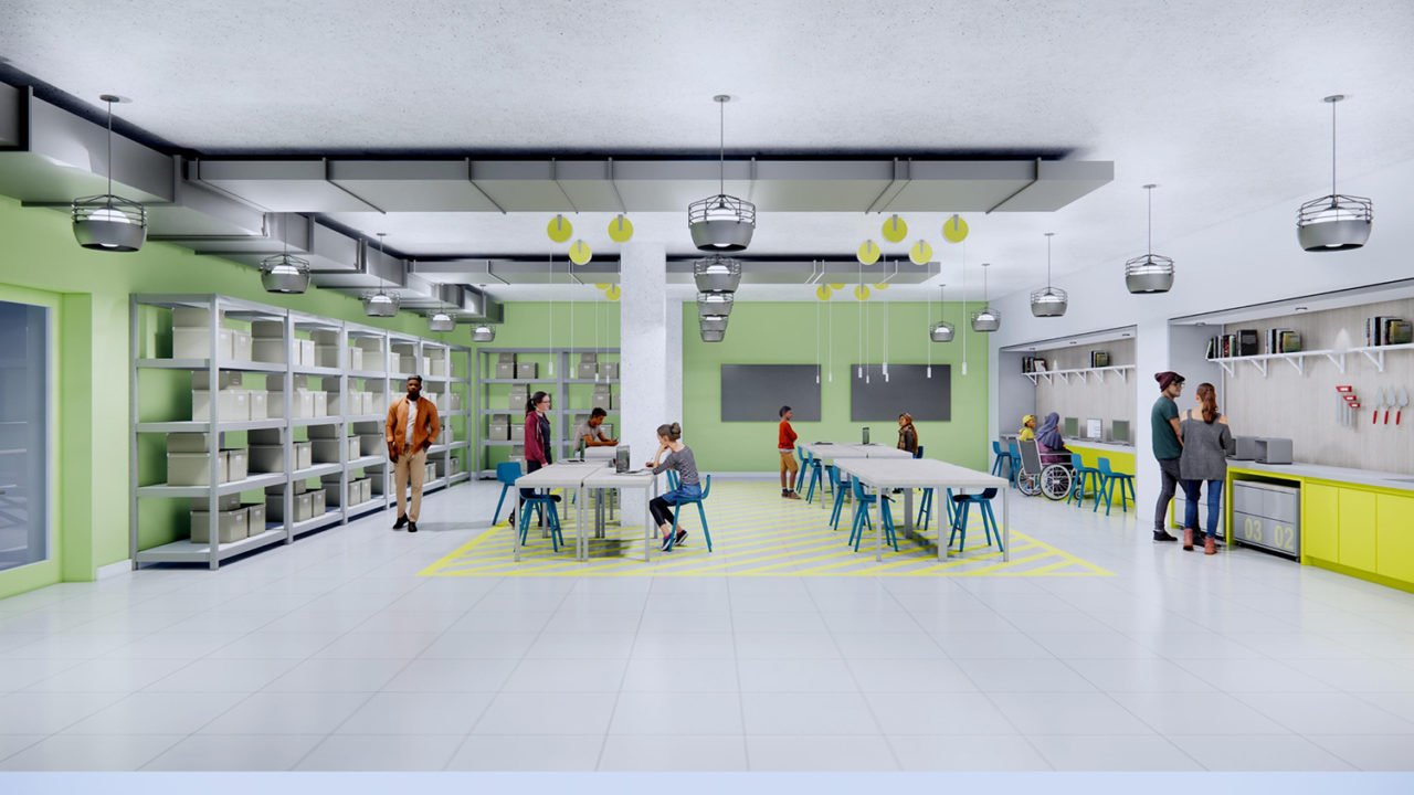 Rendering of the STEM lab at The Eliza.