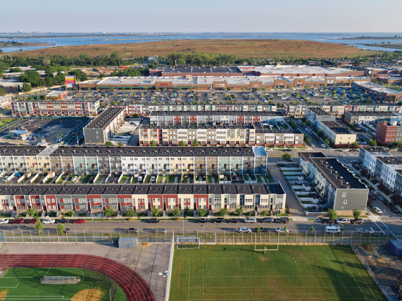 The Nehemiah development includes more than 800 two- to four-story prefabricated homes, which have been built on a 45-acre former landfill site in East Brooklyn. Photo: Michael Moran.