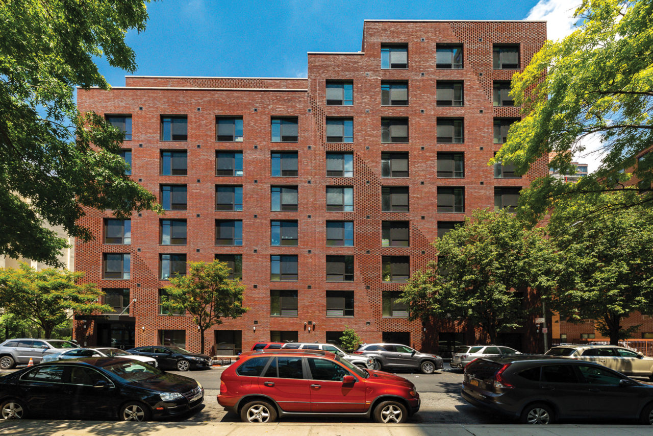 Victory Plaza, designed by Aufgang Architects, is a nine-story, 136-unit development with 100% affordable housing for seniors in Central Harlem.
