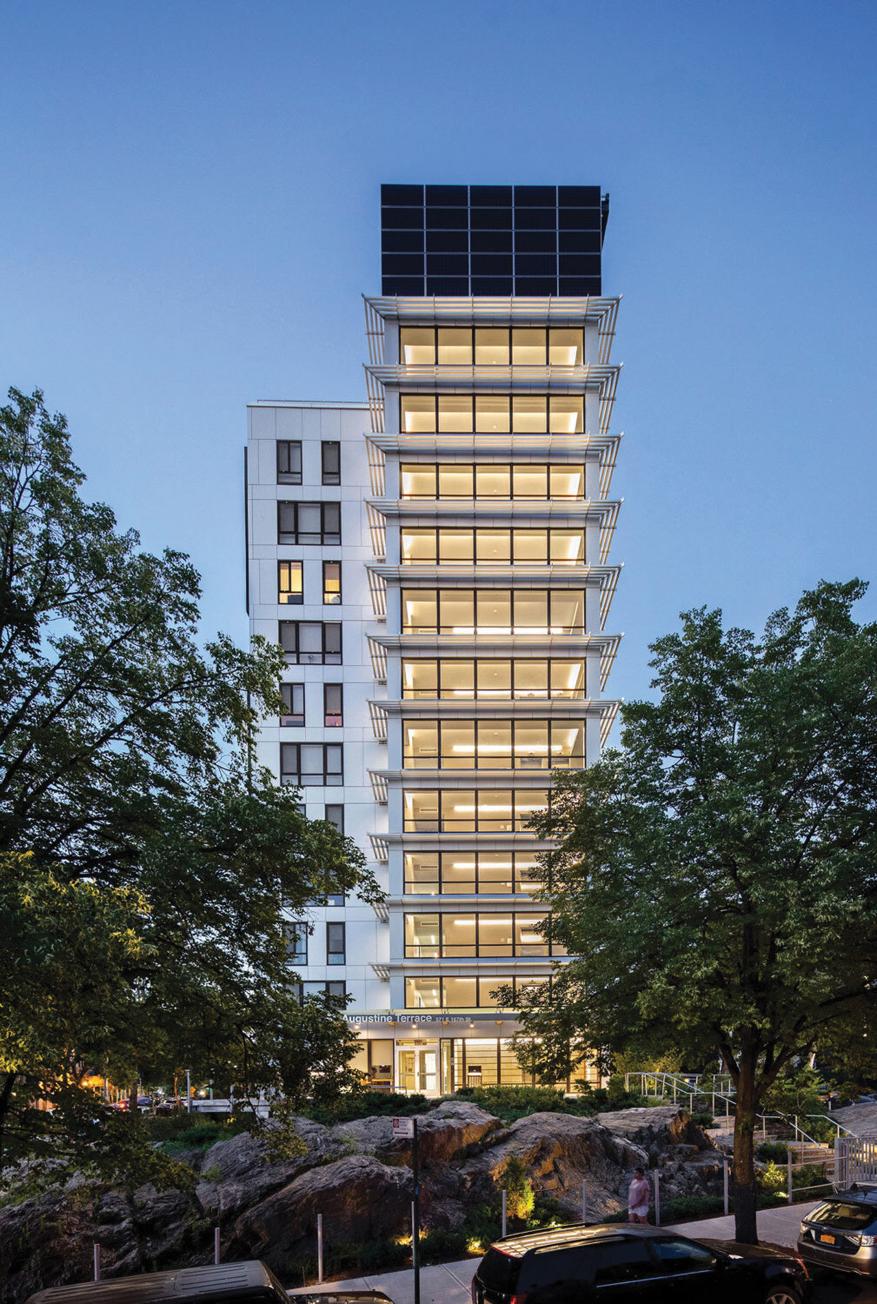 Built on the site of a former Bronx church, St. Augustine Terrace is a 112-unit mix of supportive and affordable housing.