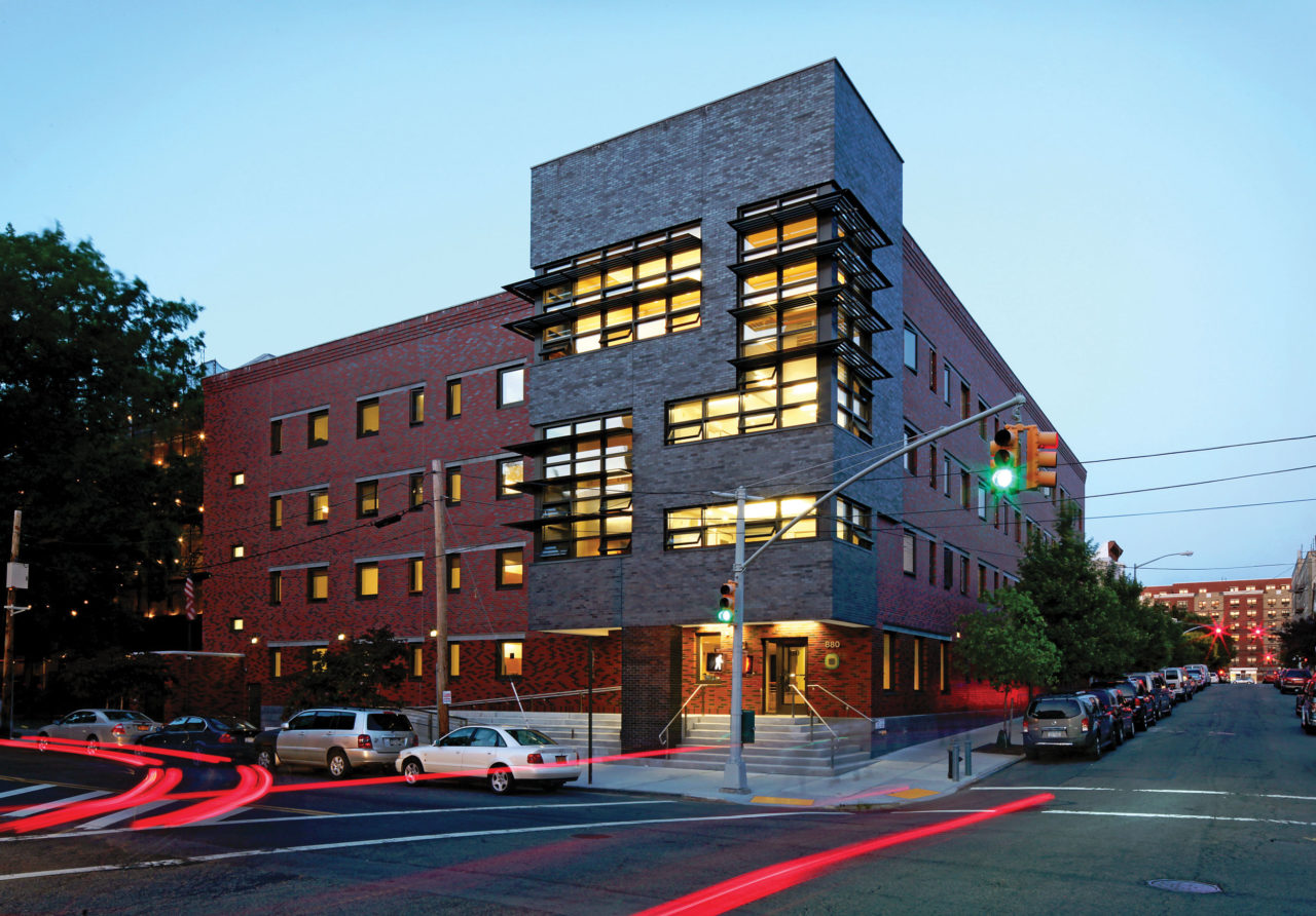 Designed by Urban Architectural Initiatives and sponsored by the NYS Office of Mental Health, Odyssey House in the Bronx consists of 65 studios and common spaces that support programs to aid in the recovery and development process for its tenants.