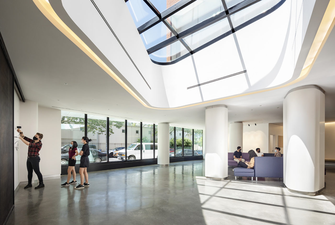 Photo of the interior lobby space of Emerson Place.