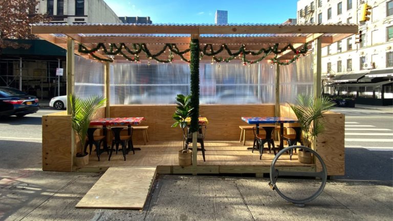 Outdoor dining space for Pro Thai restaurant in New York City.