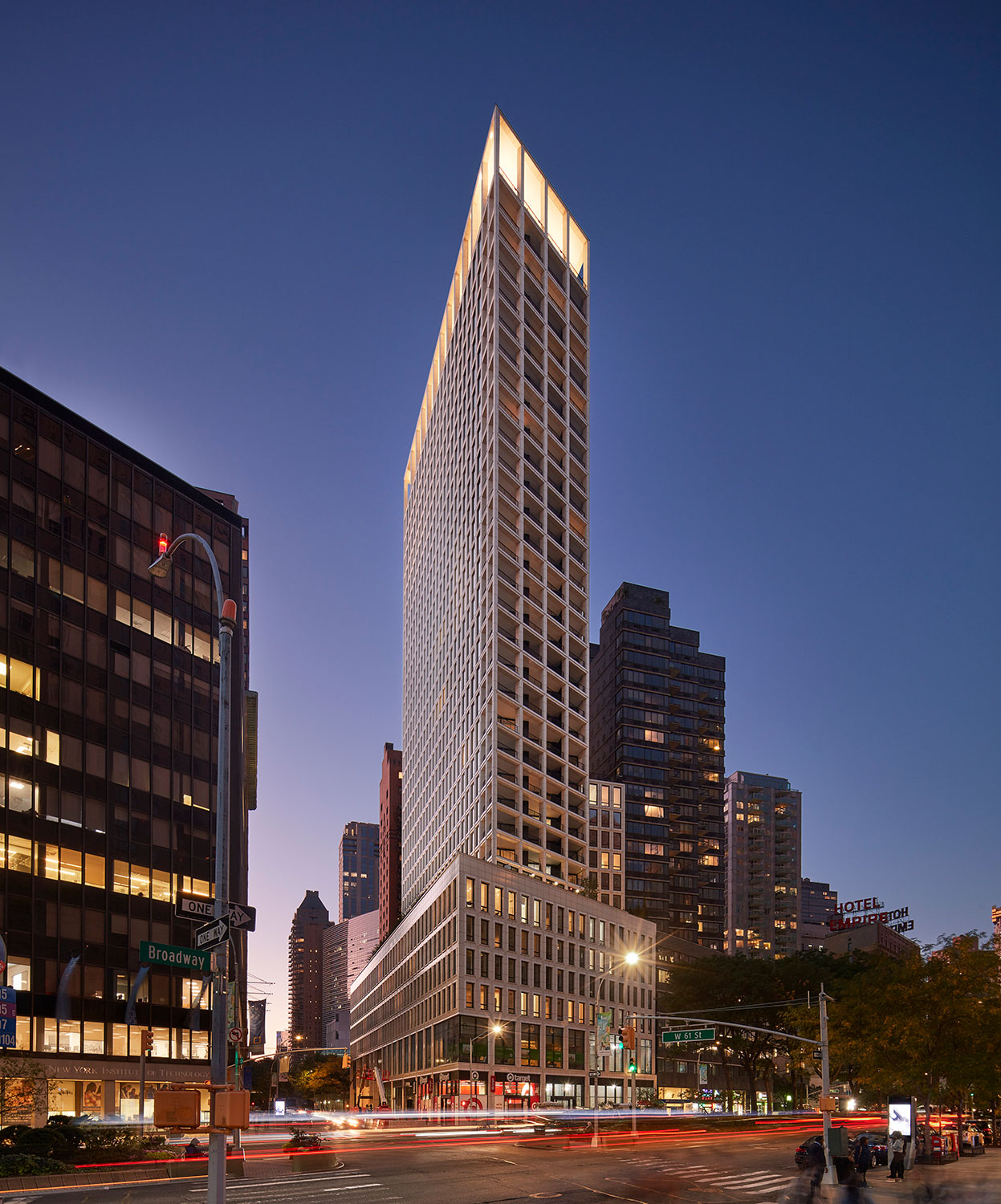 The exterior building of the Park Loggia at 15 West 61st Street