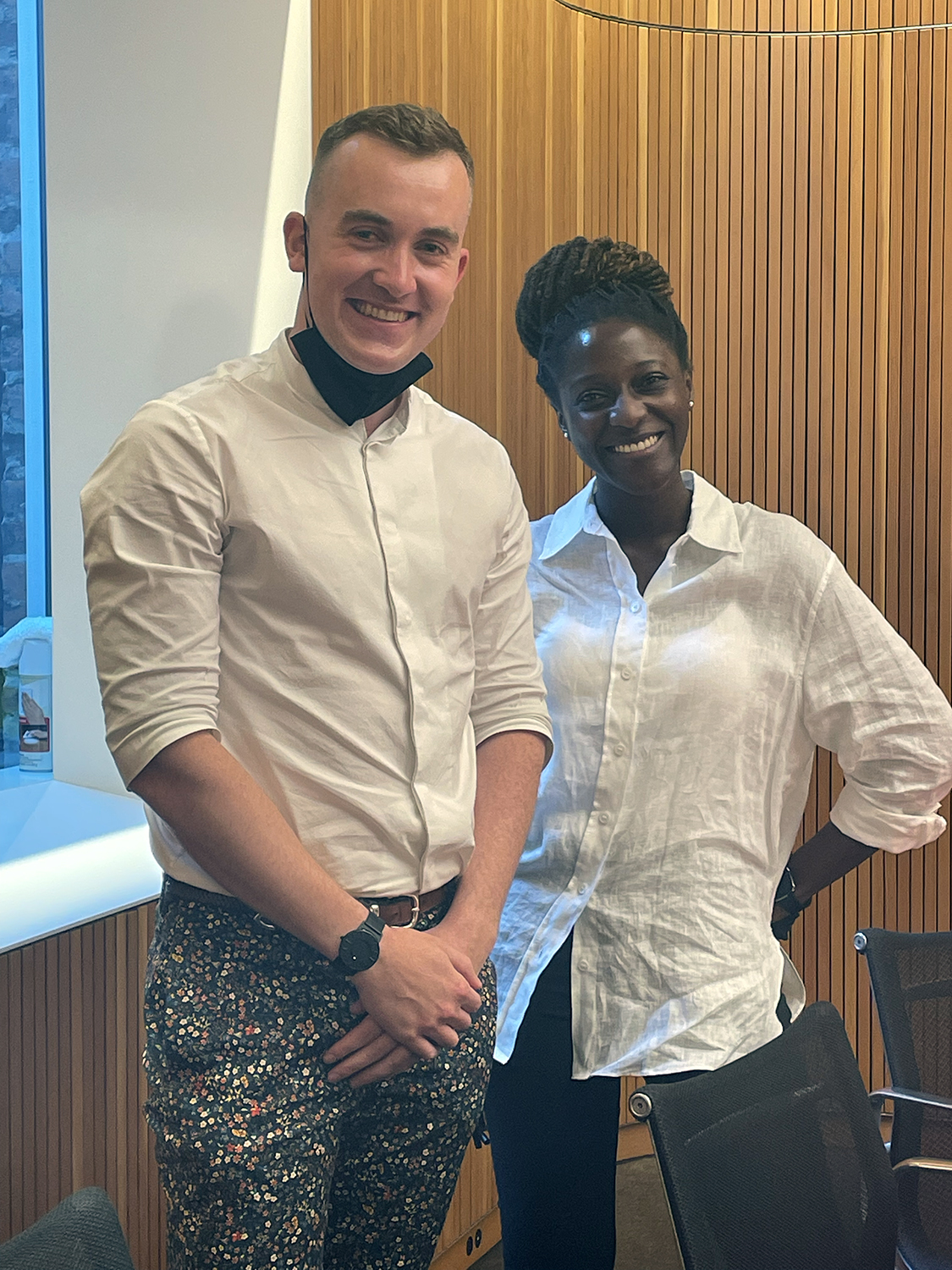 Session leaders Bradley Sherburne, AIA, and Tosin Bamidele, Assoc. AIA. Photo: Center for Architecture.