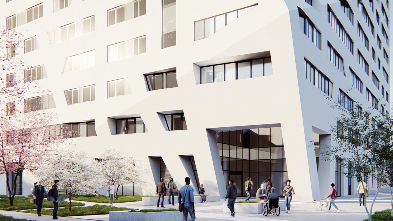 The Atrium, designed by Studio Libeskind, is a new 100% affordable senior housing building that will be built on vacant land on the NYCHA Sumner Houses campus.