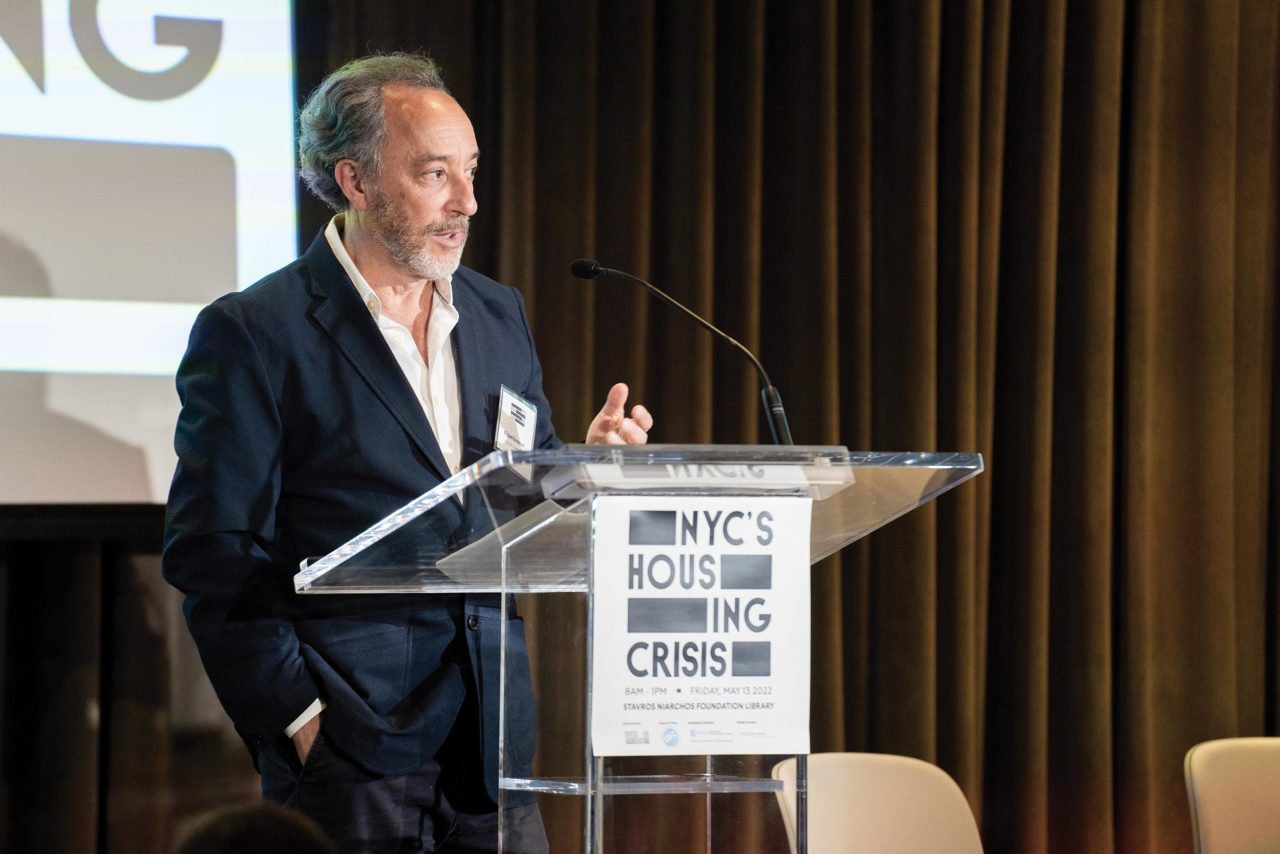 Michael Kimmelman gives the keynote at NYC's Housing Crisis conference.