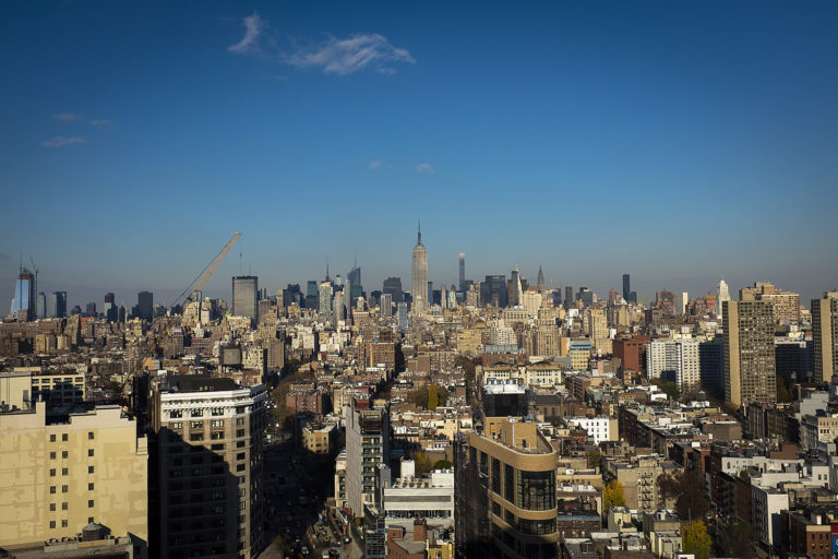 Manhattan skyline with pollution