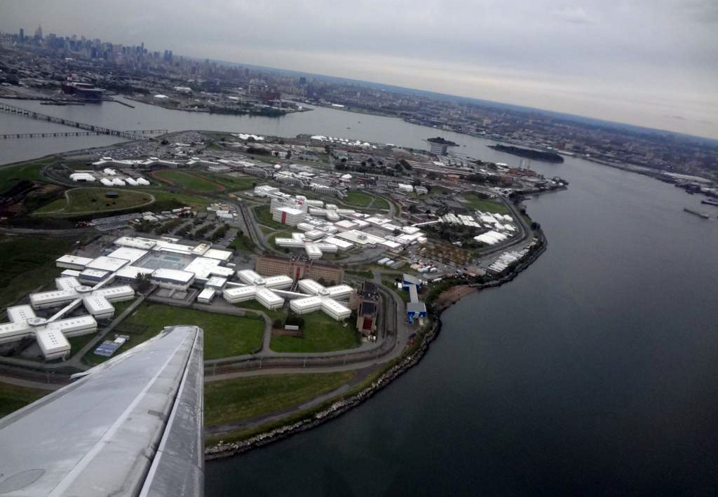 Aerial view of Rikers island complex