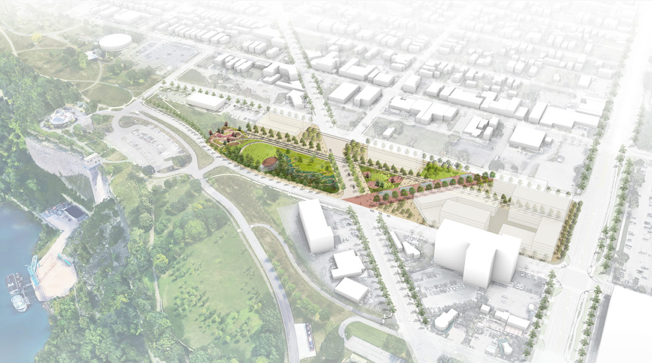 Niagara Falls Heritage Gateways by Practice for Architecture and Urbanism and Hargreaves Jones. Image: Practice for Architecture and Urbanism and Hargreaves Jones.