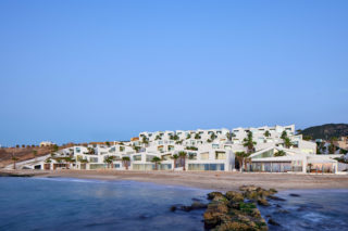 The exterior of the Marea housing development in Lebanon as seen from the water