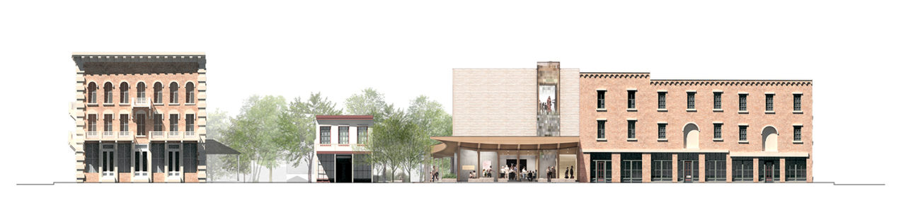 Elevation drawing of Vesterheim buildings