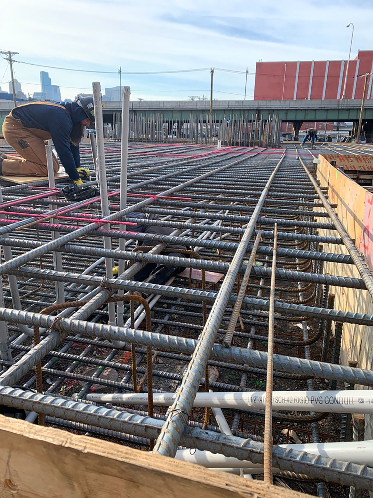 Image looking South of 6-12’ deep mat slab foundation under Hudson House.