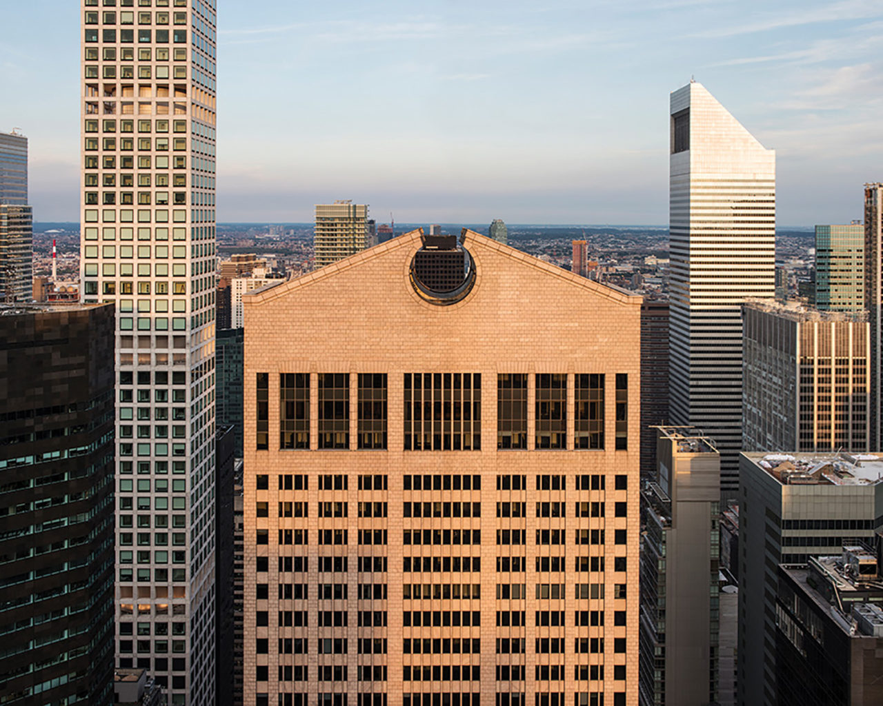 Exterior of 550 Madison postmodern building in Midtown