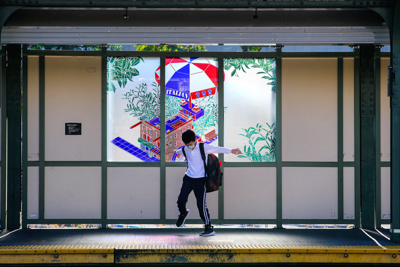 “Made With Love” by Olalekan Jeyifous at NYCT 8 Av Station. Image: Anthony Artis.