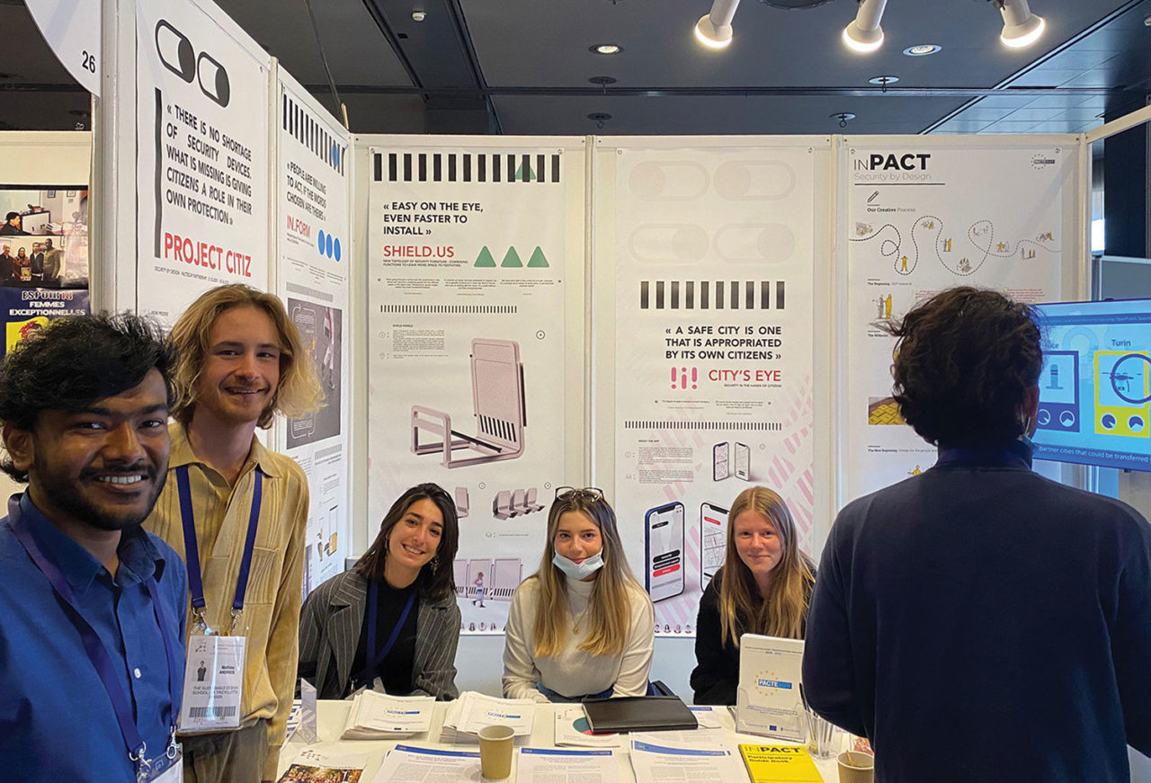Wolff’s BESIGN students designed graphics, an app, a wearable device, and a pleasing barrier system to help keep large European plazas safe and welcoming to all.
