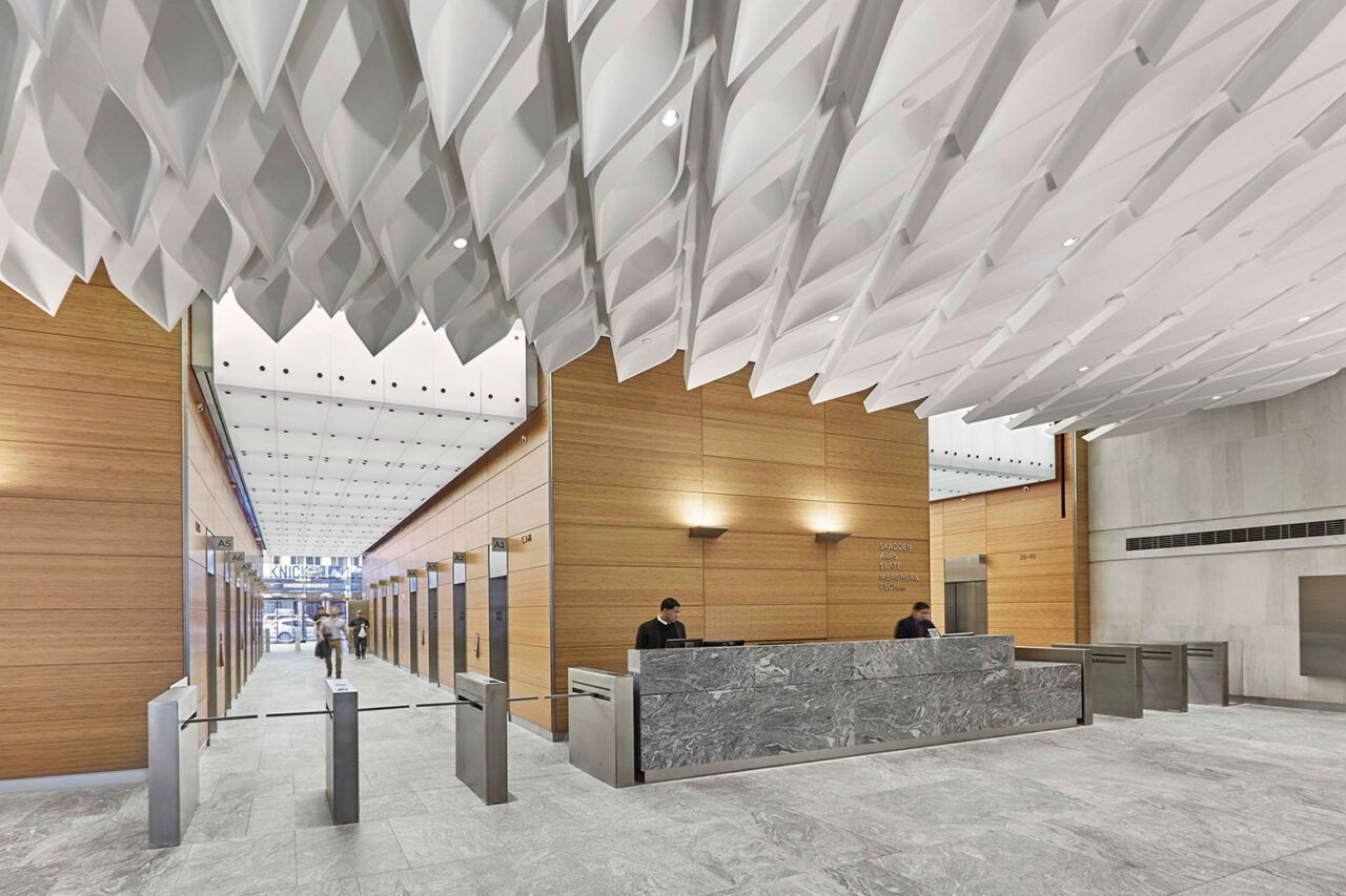Interior of 4 Times Square Lobby Renovation