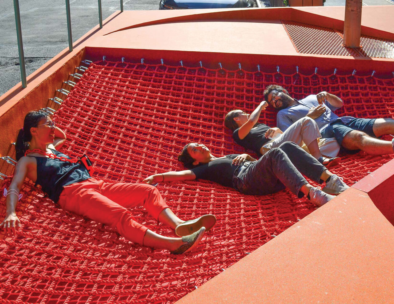 Restorative Ground, WIP’s public streetscape installation in Hudson Square (2021–2022), offered a multifaceted landscape of choice and a new vision for inclusive and immersive public space