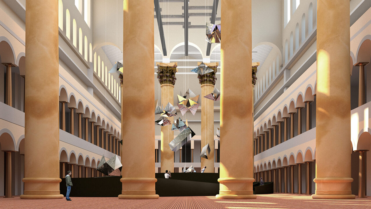 Look Here 2023 Summer Block Party Installation at the National Building Museum by Reddymade Architecture & Design. Image: Courtesy of Reddymade and the National Building Museum. 