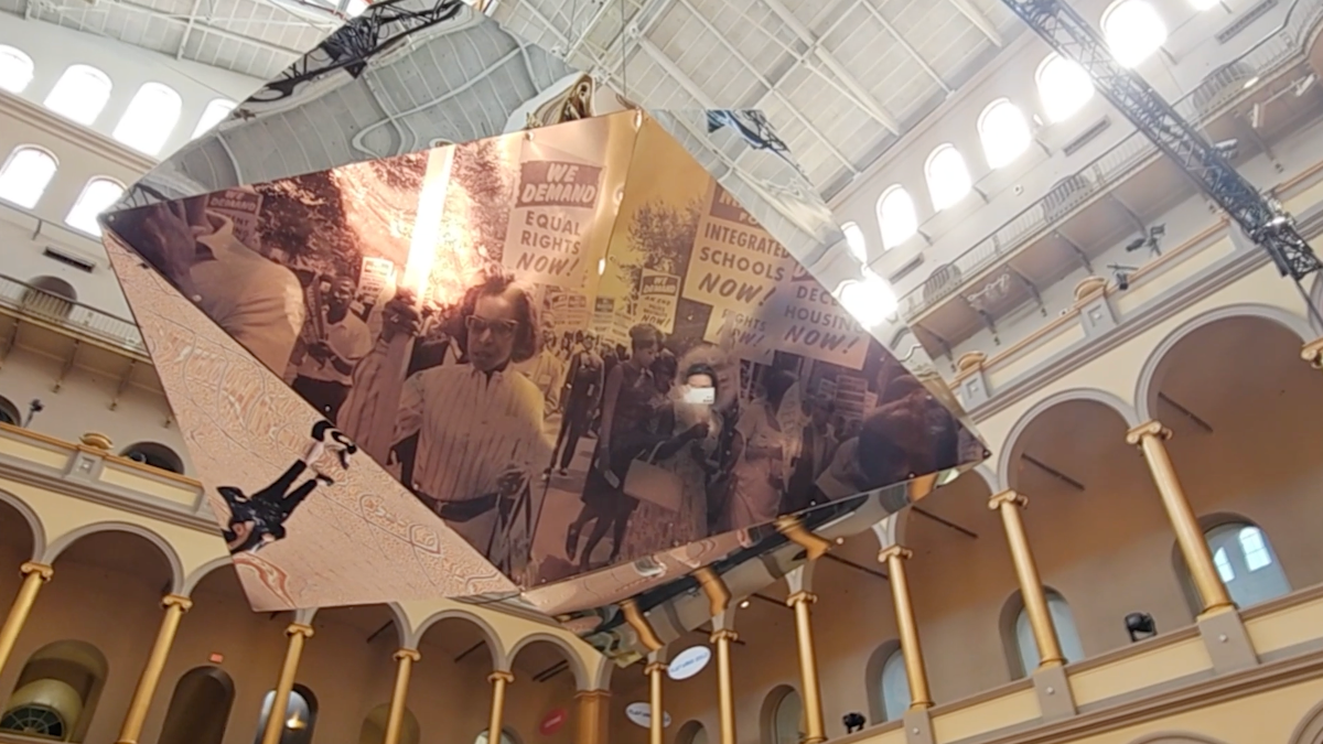 Look Here 2023 Summer Block Party Installation at the National Building Museum by Reddymade Architecture & Design. Image: Courtesy of Reddymade and the National Building Museum. 