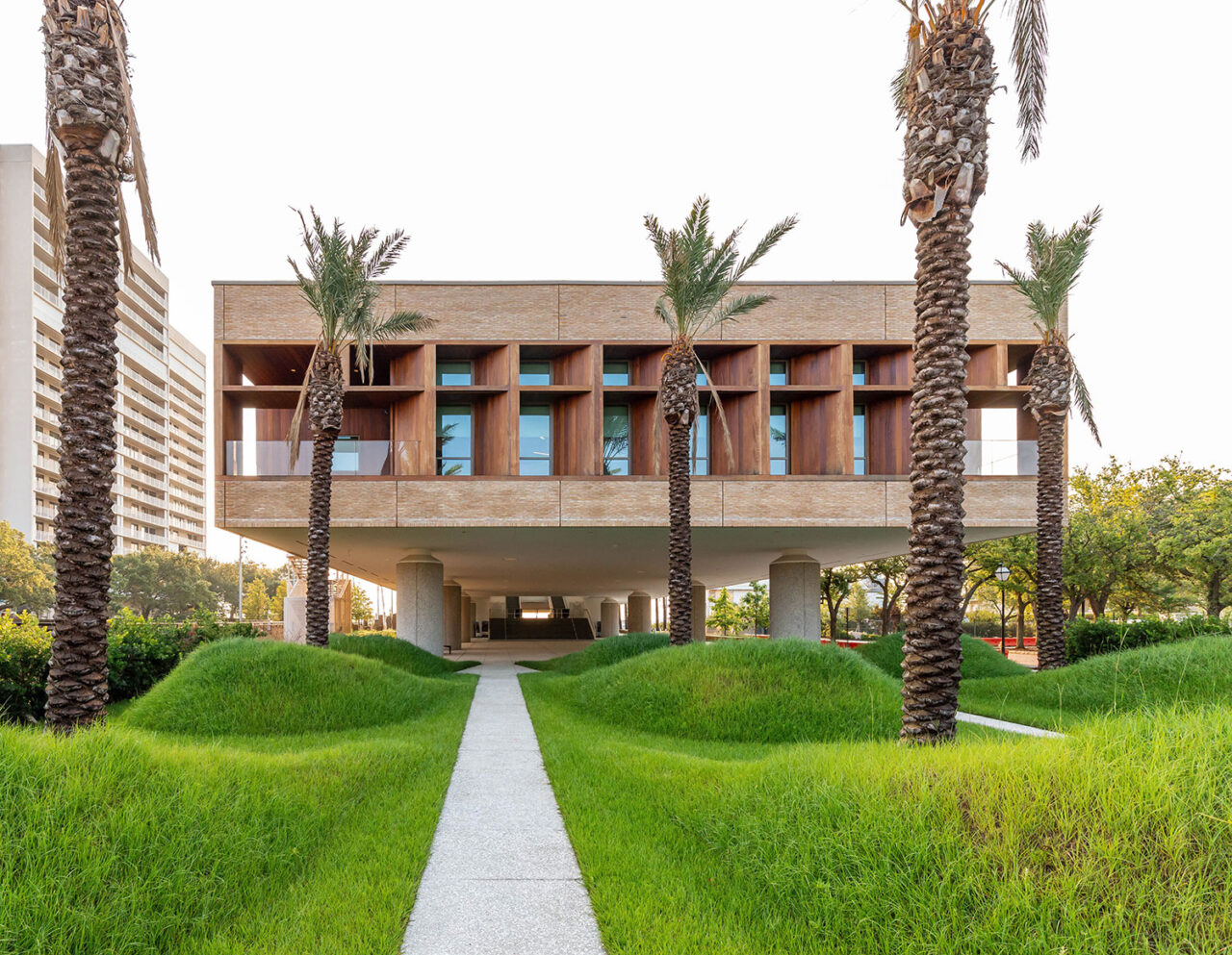 Exterior of the IAAM museum with landscape in front