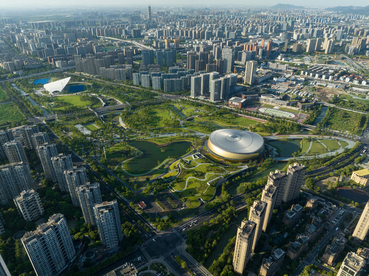 A bird's eye view of the different venues for the Asian Games in Hangzhou.