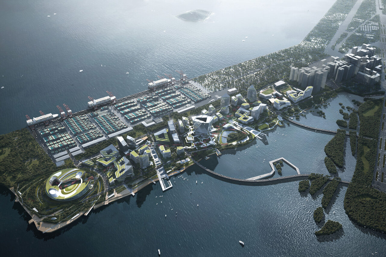 Tencent Net City Vision Plan, Qianhai Harbor, Shenzhen, Guangdong, PRC, NBBJ.