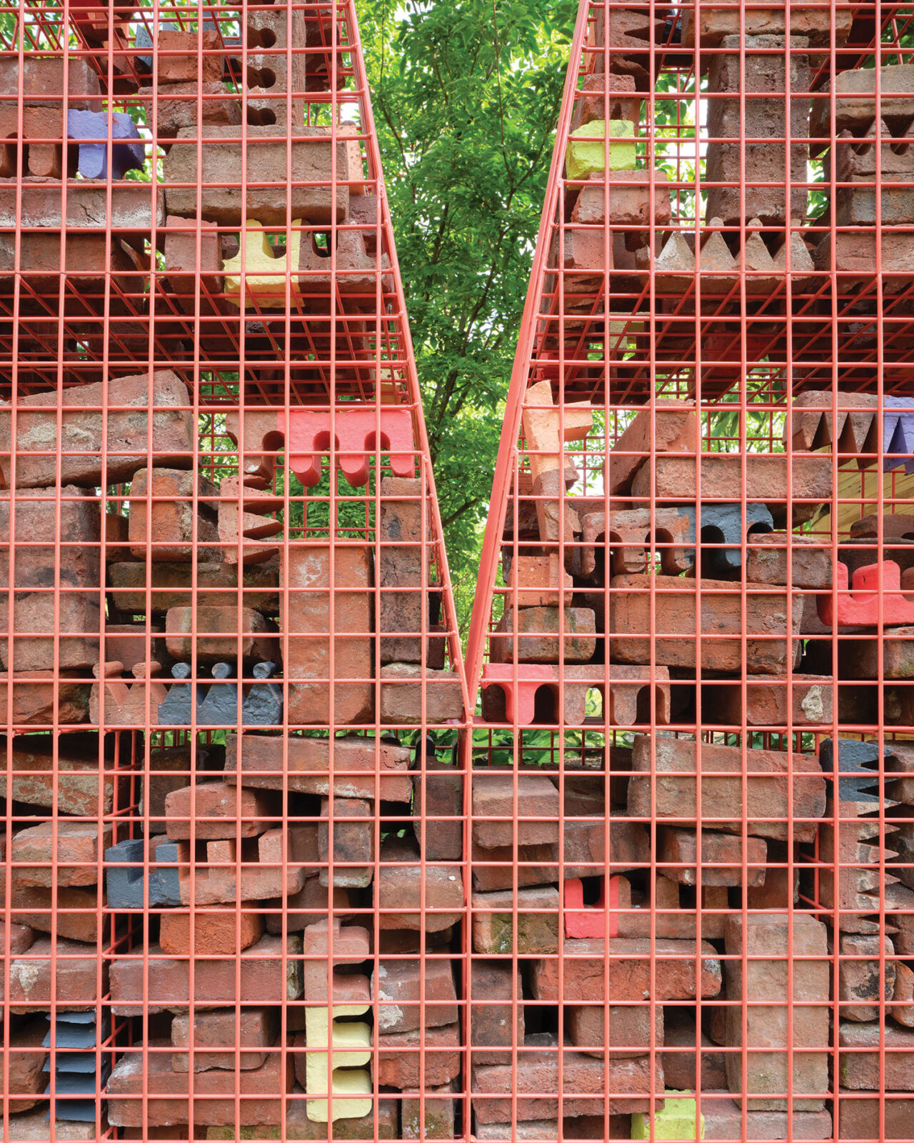 After Architecture used salvaged brick and lumber for an elegant and resourceful installation of outdoor furniture.