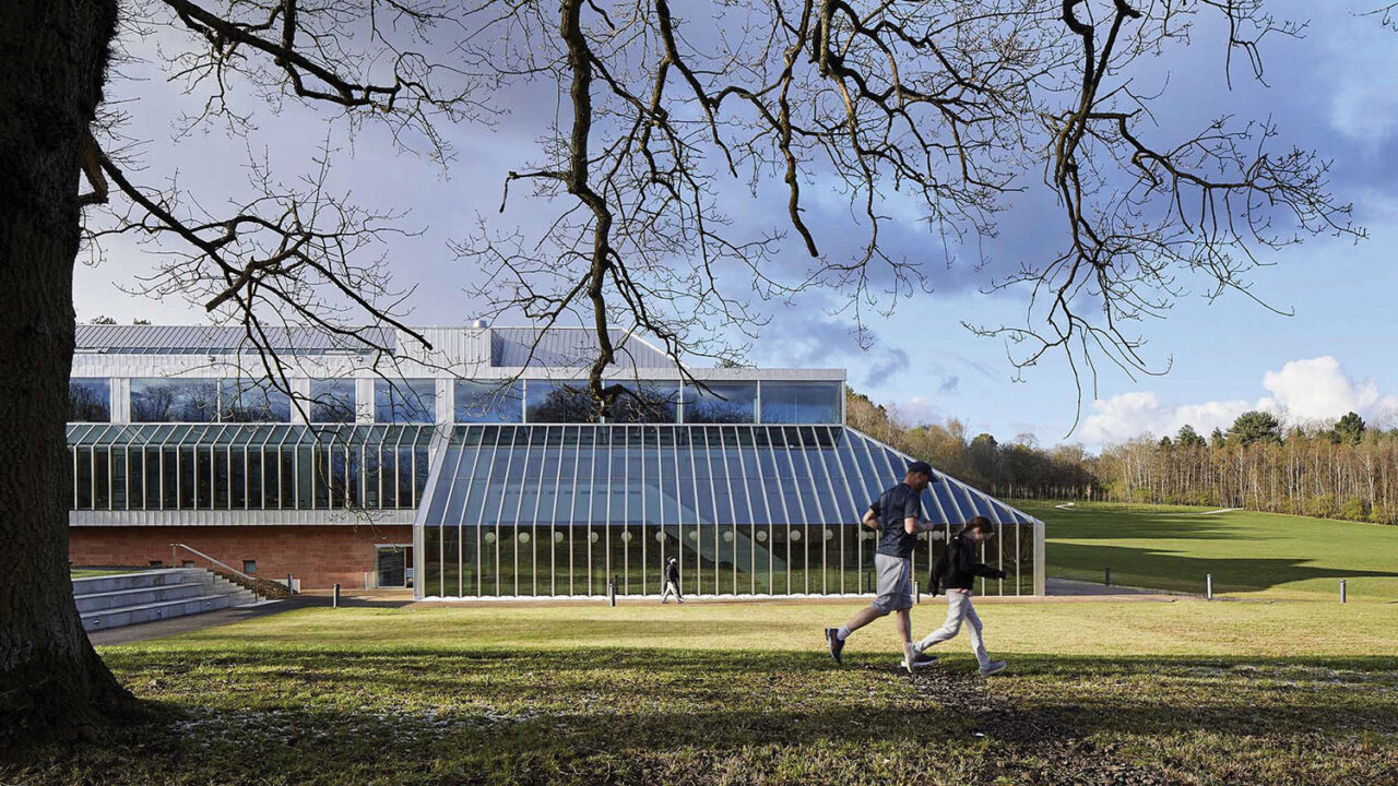 Exterior of the Burrell Collection in Glasgow, Scotland