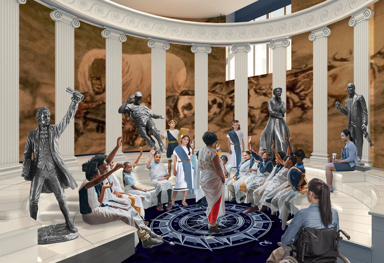 Tang Academy for American Democracy, new wing in the New-York Historical Society, designed by RAMSA. Photo: Courtesy of RAMSA.